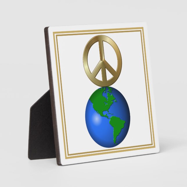 Weltfrieden Spaß Rebus Stil Word Puzzle Plaque Fotoplatte (Vorderseite)