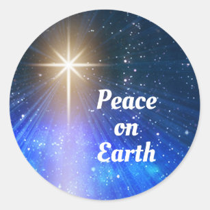 Weltfrieden, Stern von Bethlehem Runder Aufkleber