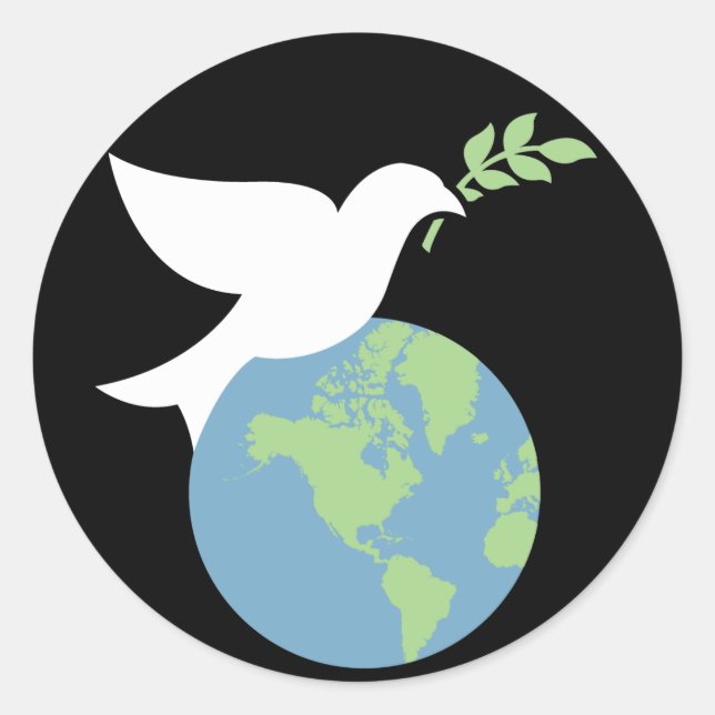 Weltfrieden Stickers (Vorderseite)