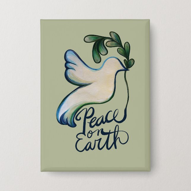 Weltfrieden taub der Hoffnung friedliche Kunst Button (Vorderseite)