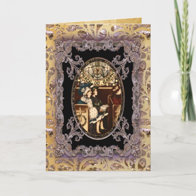 Weltfrieden Viktorianisch Feiertagskarte (Vorderseite)