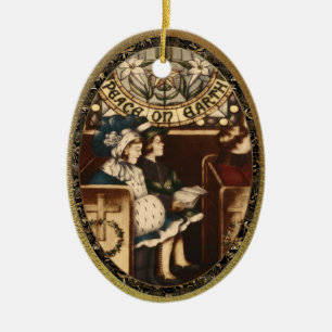 Weltfrieden Vintag Keramik Ornament