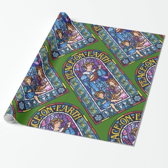 Weltfrieden Vorrasaelitfarbenes Glas Geschenkpapier (Ungerollt)