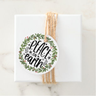 Weltfrieden Watercolor Wreath Geschenkanhänger