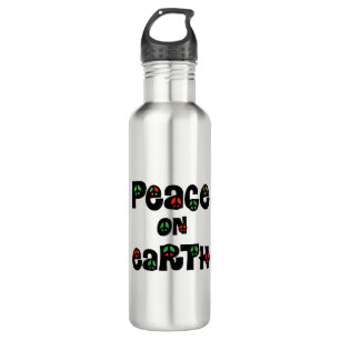 Weltfrieden Weihnachten Edelstahlflasche