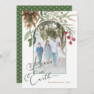 Weltfrieden Weihnachten Wasserfarben Fotokarte