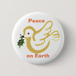 Weltfrieden Weihnachtsfriedenstaube mit Heiligen Button