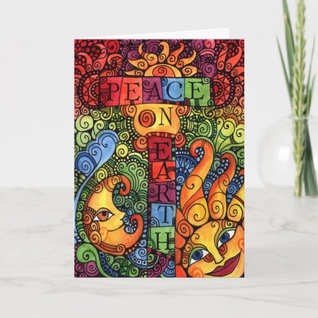 Weltfrieden-Weihnachtskarte Feiertagskarte (Vorderseite)