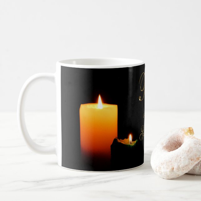 Weltfrieden Weihnachtskerzen Tasse (Mit Donut)