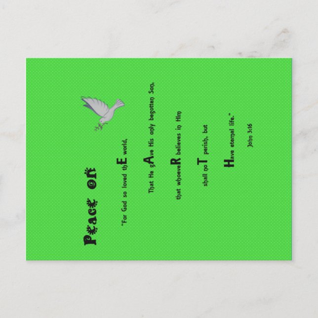 Weltfrieden Weihnachtspostkarte Feiertagspostkarte (Vorderseite)