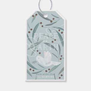 Weltfrieden White Dove Light Blue Holiday Geschenkanhänger