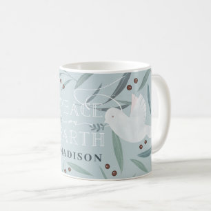 Weltfrieden White Dove Light Blue Holiday Kaffeetasse