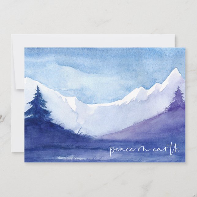 Weltfrieden Winter Snow Scene Foto Weihnachten (Vorderseite)