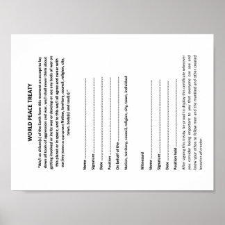 Weltfriedenspakt von Keshe über 8,5 x 11 Zoll Poster