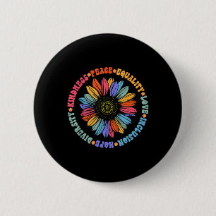 Weltfriedensstifter Sonnenblumenblumengestelle Button