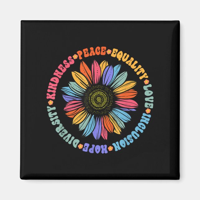 Weltfriedensstifter Sonnenblumenblumengestelle Magnet (Vorne)