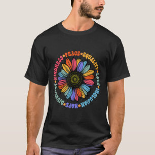 Weltfriedensstifter Sonnenblumenblumengestelle T-Shirt