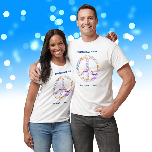 Weltfriedenstag - ein Zeichen für Frieden T-Shirt (World Peace Day Shirt (Unisex) 
Cover Photo.)