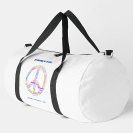 Weltfriedenstag Frieden Zeichen Wort Cloud Water F Duffle Bag