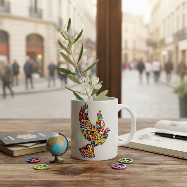 Weltfriedenstove aus internationalen Flaggen Kaffeetasse (Von Creator hochgeladen)