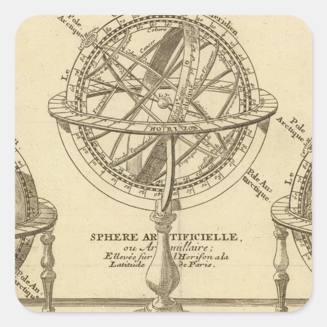 Weltglobe Quadratischer Aufkleber (Vorderseite)