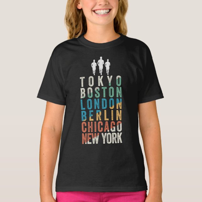 Weltgrößte Marathonstädte T-Shirt (Vorderseite)