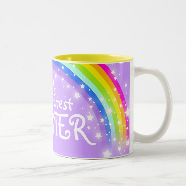 Weltgrößte SISTER-Tasse mit Regenbogenviolett Zweifarbige Tasse (Rechts)