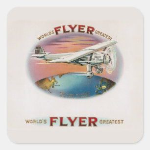 Weltgrößter Flieger Vintage Spirit of St. Louis Quadratischer Aufkleber