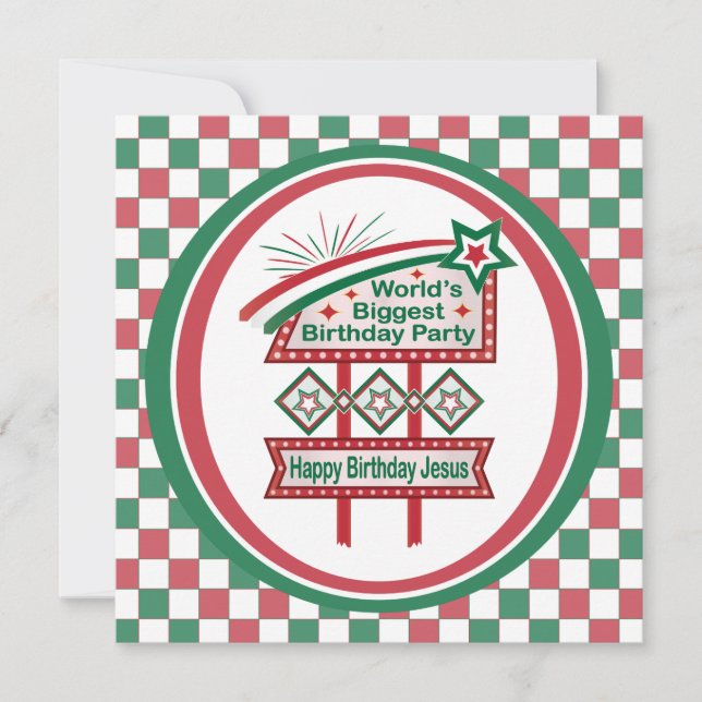 Weltgrößter Geburtstagsparteitag Karte (Vorderseite)