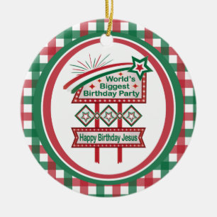 Weltgrößter Geburtstagsparteitag Keramik Ornament