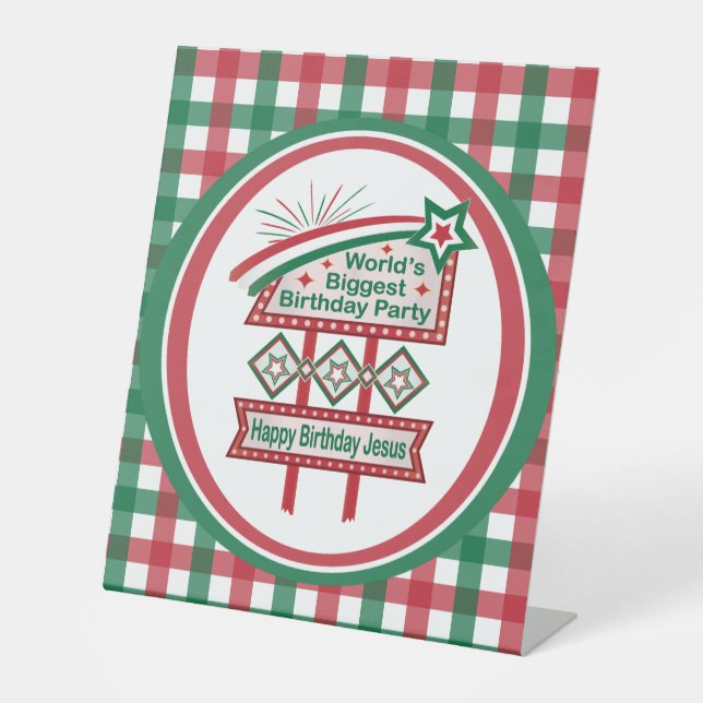 Weltgrößter Geburtstagsparteitag Sockelschild (Vorderseite)