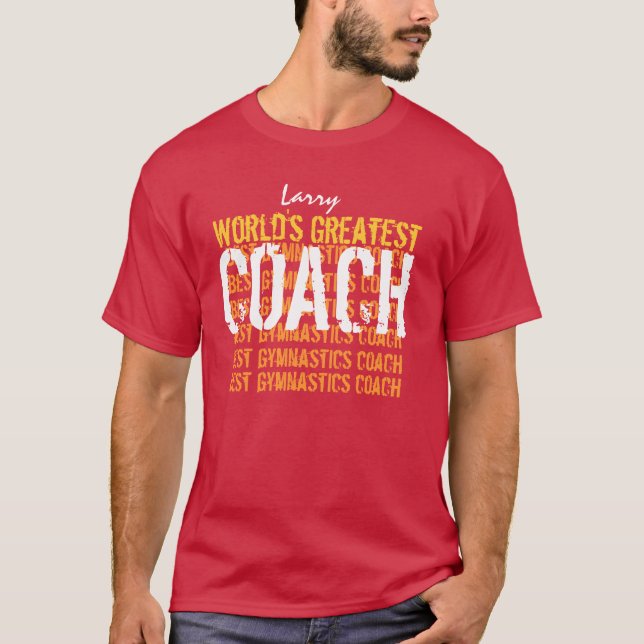 Weltgrößter GYMNASTICS-Coach RED V06 T-Shirt (Vorderseite)