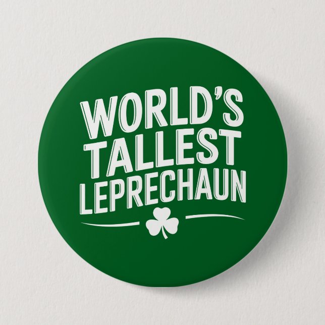 Weltgrößter Leprechaun St. Patrick's Day Button (Vorderseite)