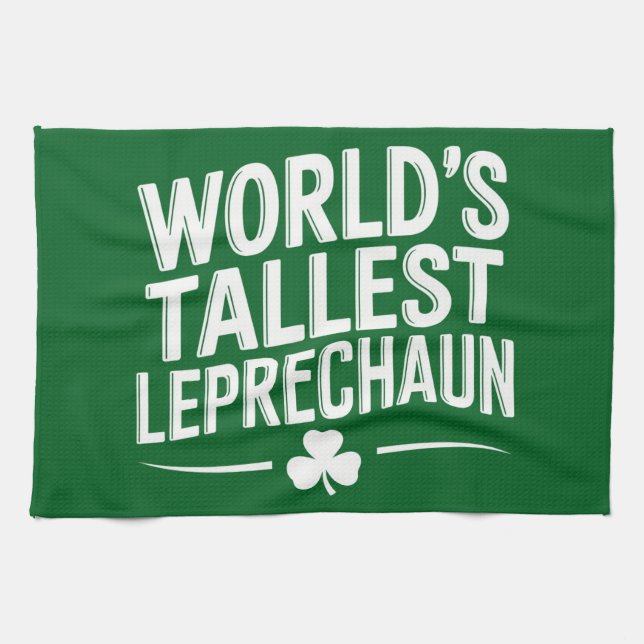Weltgrößter Leprechaun St. Patrick's Day Geschirrtuch (Horizontal)