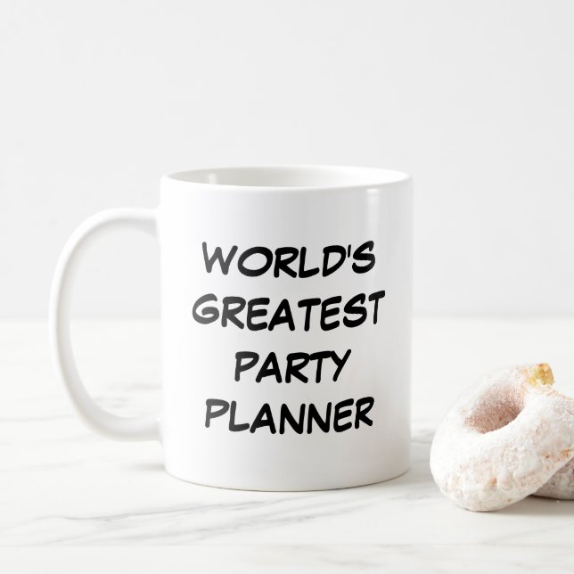 "Weltgrößter Party-Planer", Tasse (Mit Donut)
