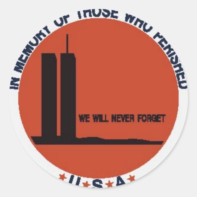 WELTHANDELSZENTRUM 9/11 RUNDER AUFKLEBER (Vorderseite)