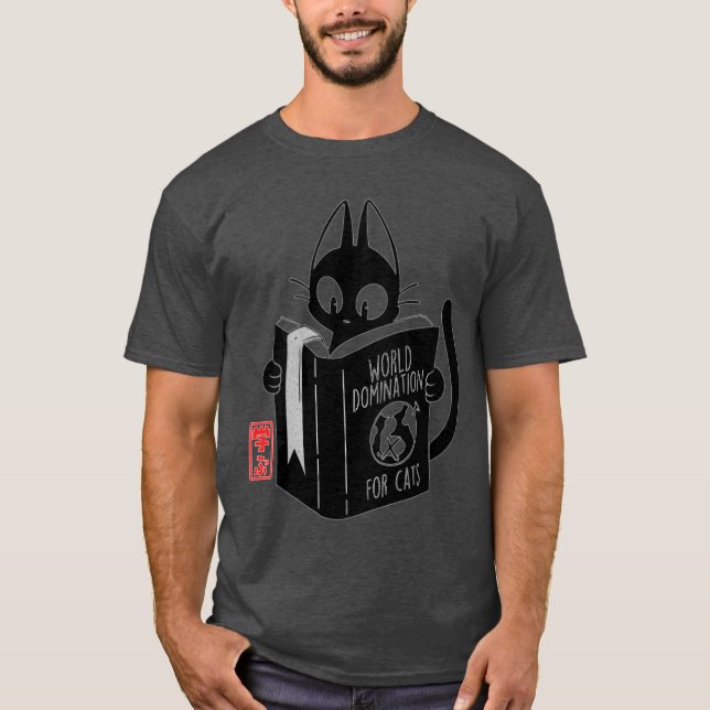 Weltherrschaft für Katzen mit lustiger Freundin T-Shirt (Vorderseite)