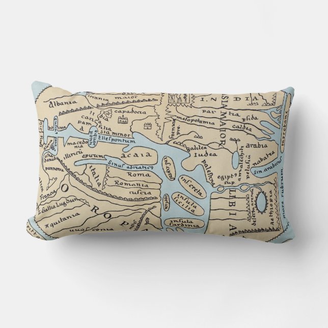 WELTKARTE2. jahrhundert Lendenkissen (Vorderseite)