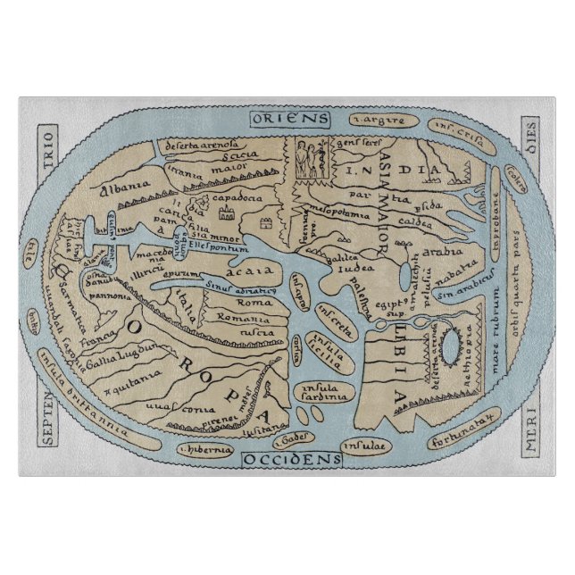 WELTKARTE2. jahrhundert Schneidebrett (Vorderseite)