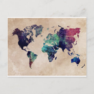 Weltkarte 10 postkarte
