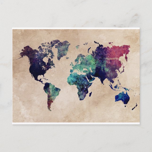 Weltkarte 10 postkarte (Vorderseite)