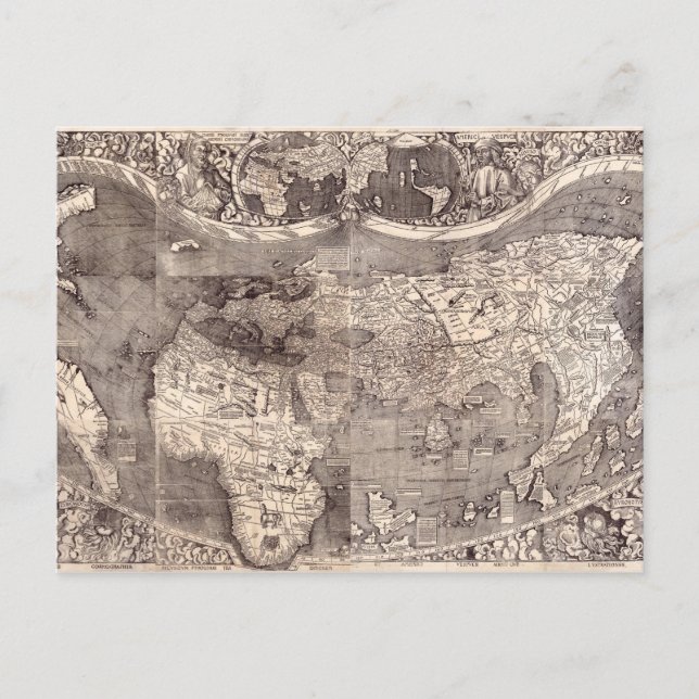 Weltkarte | 1507 postkarte (Vorderseite)
