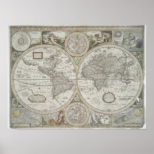 Weltkarte | 1676 poster (Vorne)