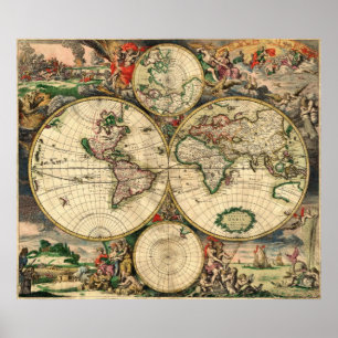 Weltkarte 1680 van Schagen Poster