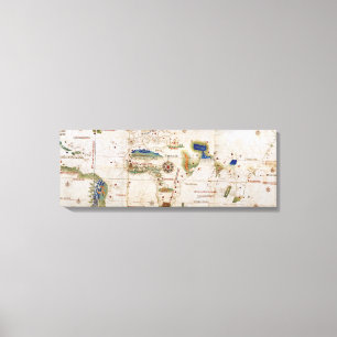 Weltkarte 1700er antike Kontinente Leinwanddruck