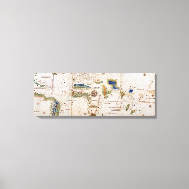 Weltkarte 1700er antike Kontinente Leinwanddruck (Vorderseite)