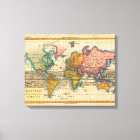 Weltkarte 1700er antike Kontinente