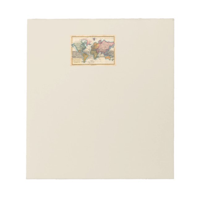 Weltkarte 1700er antike Kontinente Notizblock (Vorderseite)