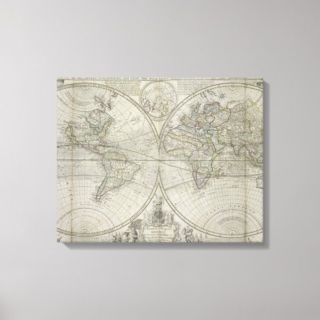 Weltkarte | 1736 leinwanddruck (Vorderseite)