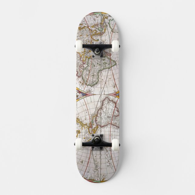 WELTKARTE, 17. Jahrhundert Skateboard (Vorderseite)